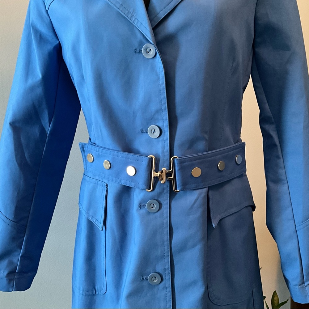 Sz 6-8 NWOT Bright Blue Trench Coat Size 6-8 Style & Co. from Macy’s Cobalt - Picture 5 of 5